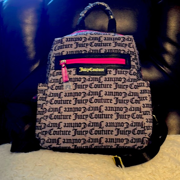 Juicy Couture Handbags - Juicy Couture Backpack Black Beige Large